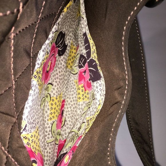 Vera Bradley Quilt Microfiber Purse Espresso Brown - Picture 5 of 7